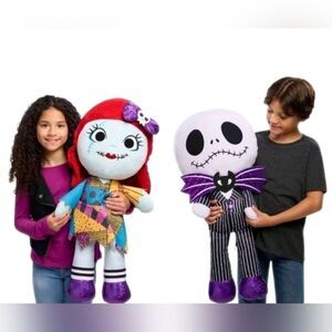 30" Nightmare Before Christmas Jumbo DISNEY Jack Skellington Sally Plush Set NWT